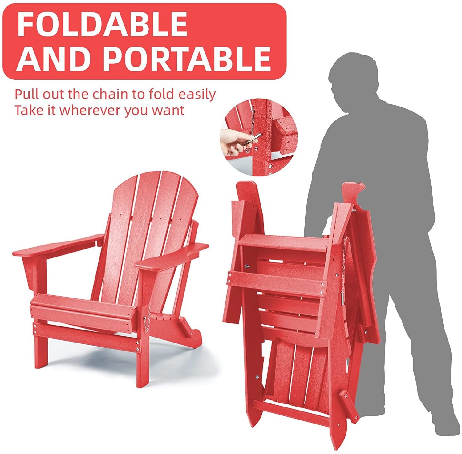 Outdoor HDPE All-Weather Adjustable Foldable Adirondack Chair