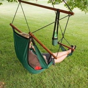 Free standing hammock folding chair with footrest hanging chair with stand