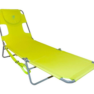 Outdoor Adjustable Tanning Sunbathing Lounge Chair with Face Down Hole