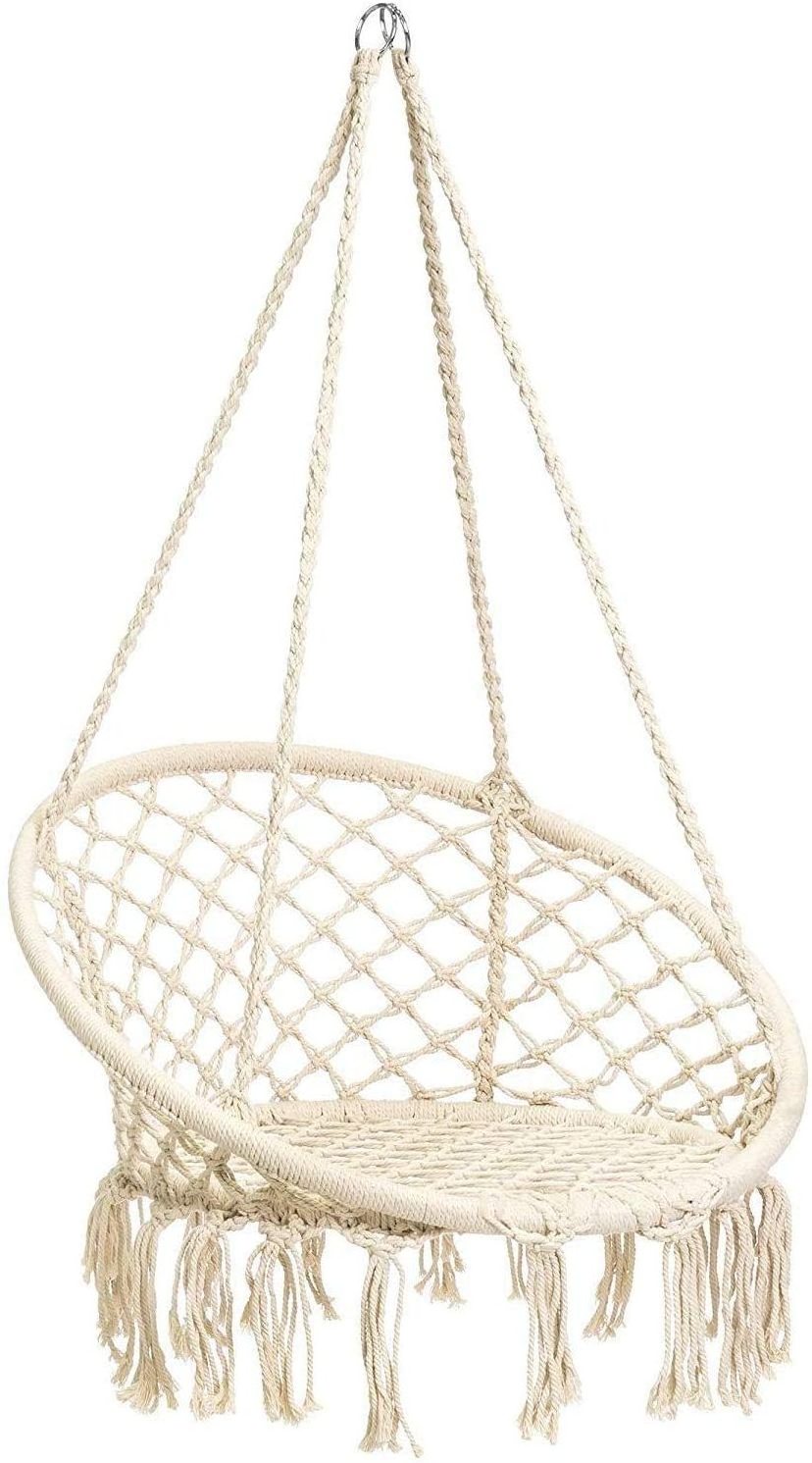 Manufacturer Low MOQ Cotton Rope Macrame Swing Hammock Chair For Bedroom Outdoor