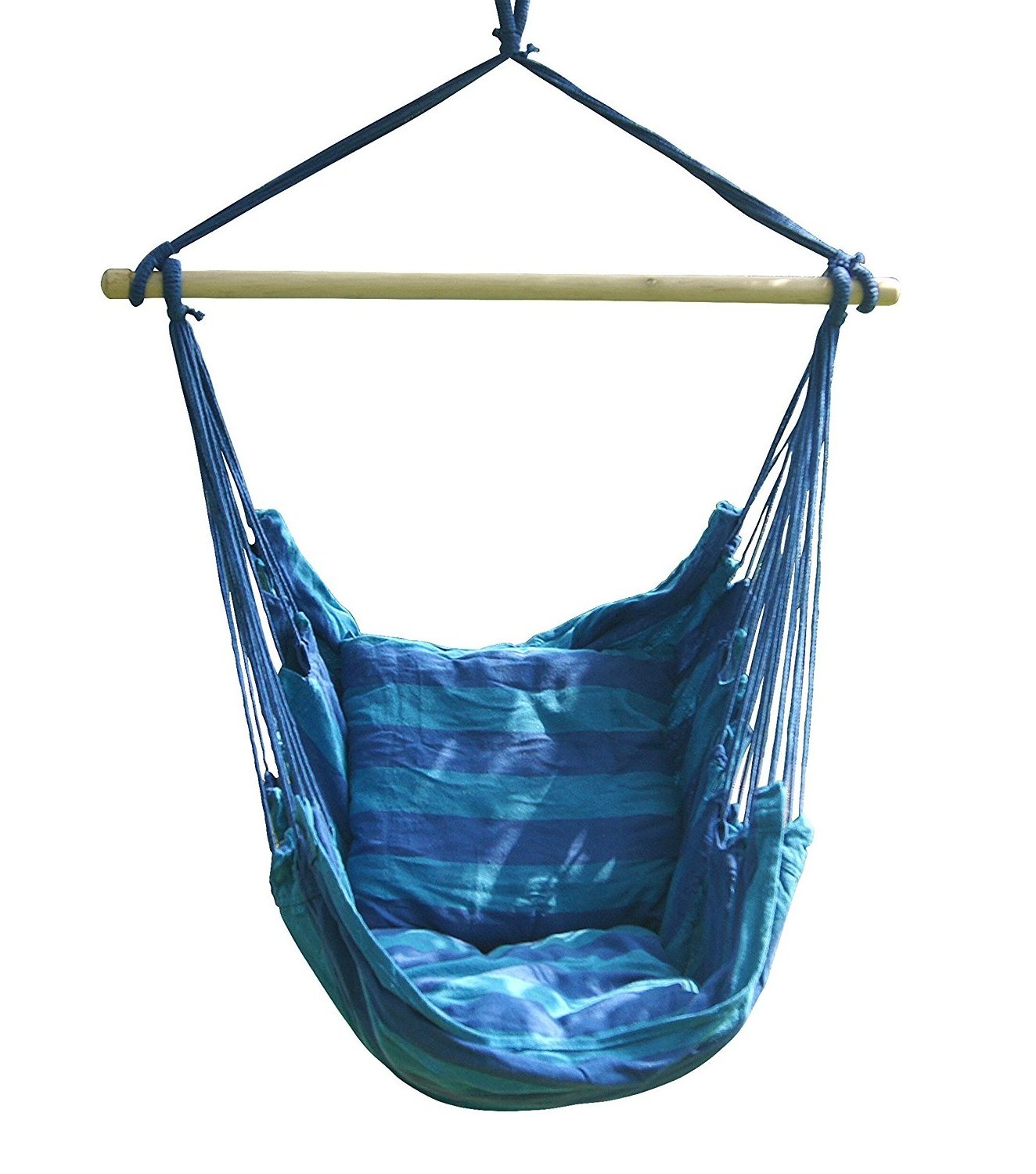 Danlong Brazilian Boho Cotton Canvas Hammock Chair Swing Hanging Hammock With 2 Pillows and Wooden