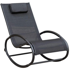 Outdoor Patio Aluminum Zero Gravity Chair Orbital Rocking Lounge Chair with Pillow Wave Rocker, Capacity 250 Pounds