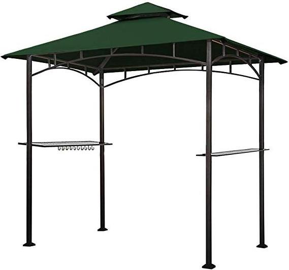 8'x5' Grill Gazebo Shelter for Patio and Outdoor Living BBQ Shelter Tent, Double Tier Soft Top Canopy and Steel Frame