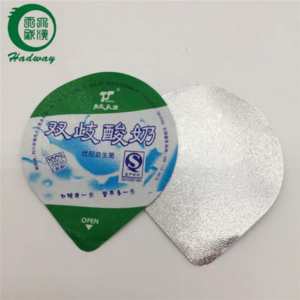 Embossed aluminum foil sealing lids for yogurt cups