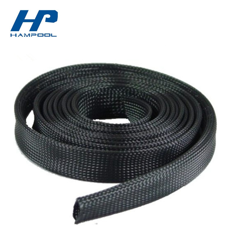 Heat Resistant Expandable Wire Protection Braid Sleeving Cable Black PET Braided Cable Sleeve