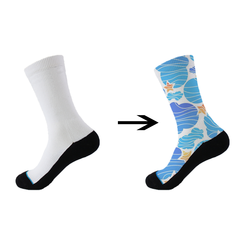 custom funny sublimation polyester socks blank