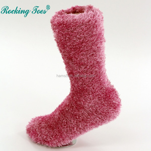 women warm cozy feather yarn custom fuzzy socks