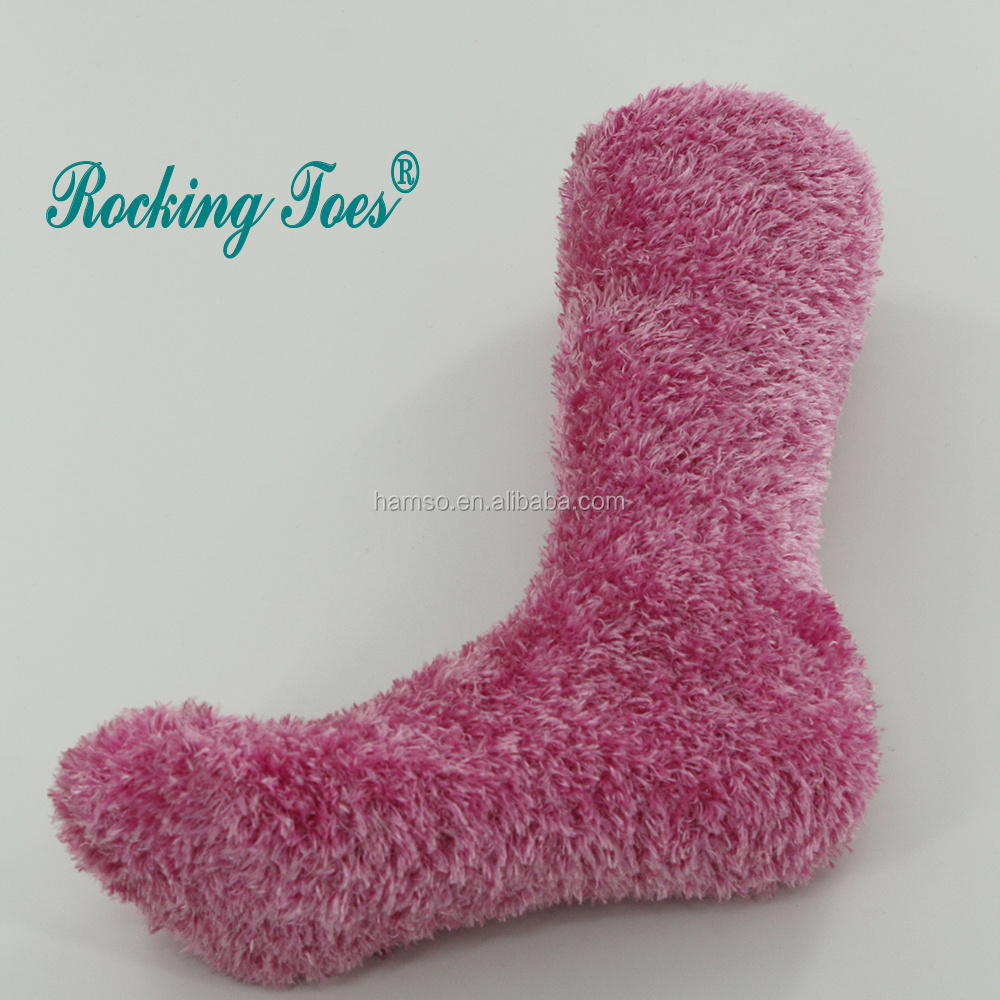 women warm cozy feather yarn custom fuzzy socks