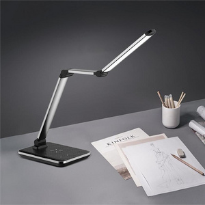 Foldable Swing Arm Table Lamps Dimmable Reading LED Desk Lamp with 5 Brightness Levels Led Light wireless charger