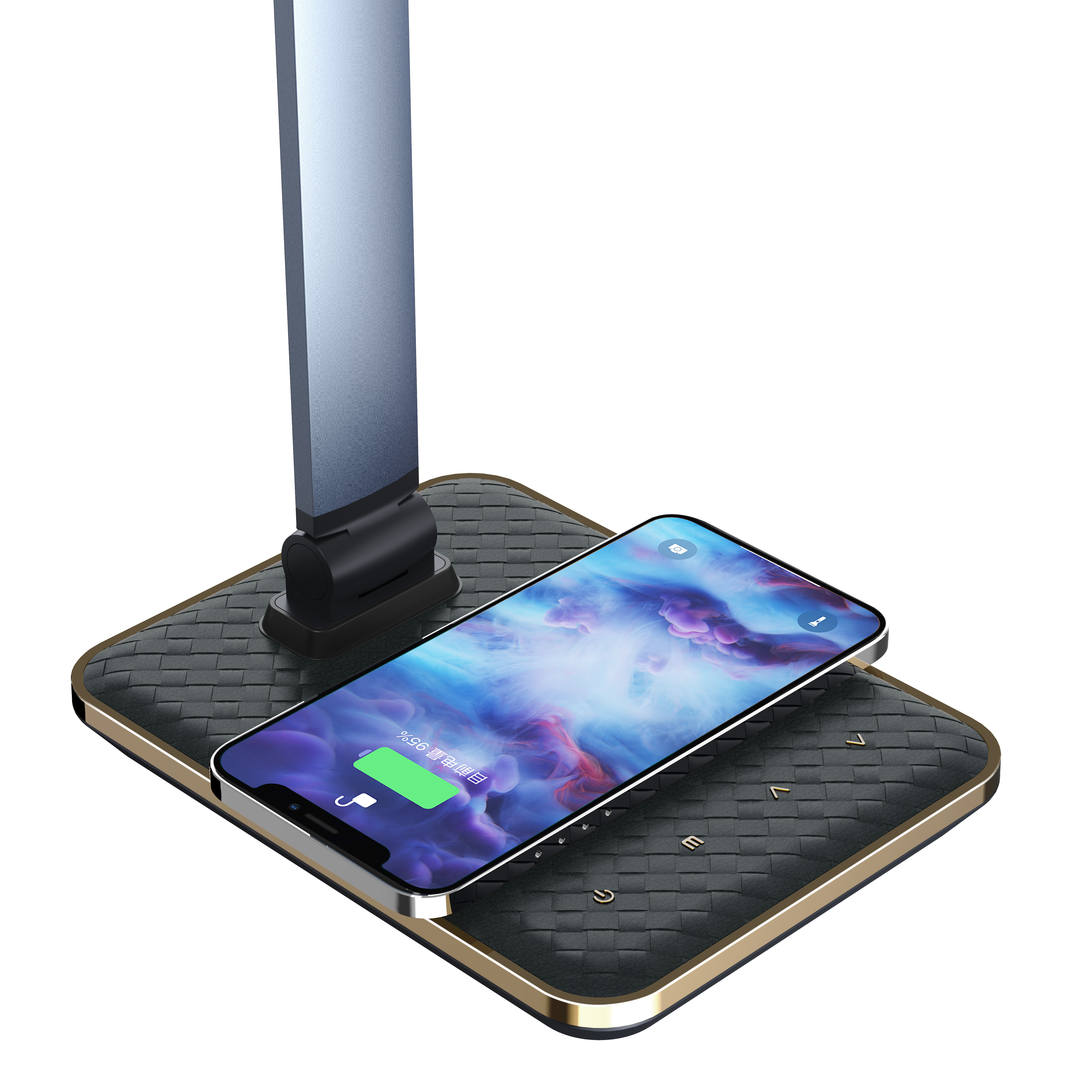 Foldable Swing Arm Table Lamps Dimmable Reading LED Desk Lamp with 5 Brightness Levels Led Light wireless charger