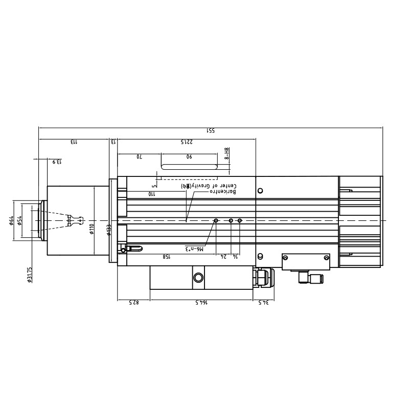 HQD GDL70-24Z/9.0 9kw Air Cooled Atc Spindle Motor Iso30 Spindle Motor