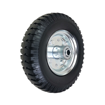 8 inch PU foam tire with steel rim for heavy duty trolley baby cart wheel small cart 2.50-4