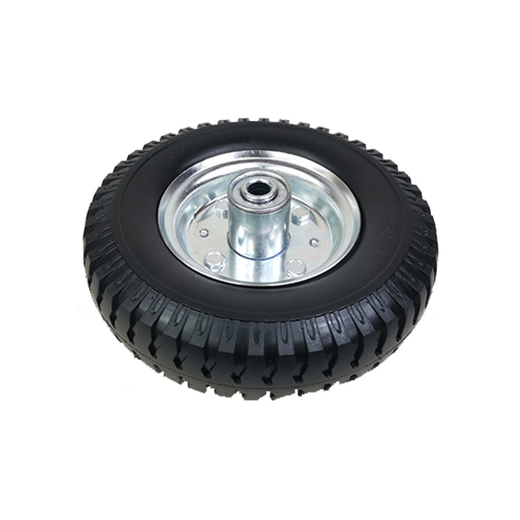 8 inch PU foam tire with steel rim for heavy duty trolley baby cart wheel small cart 2.50-4