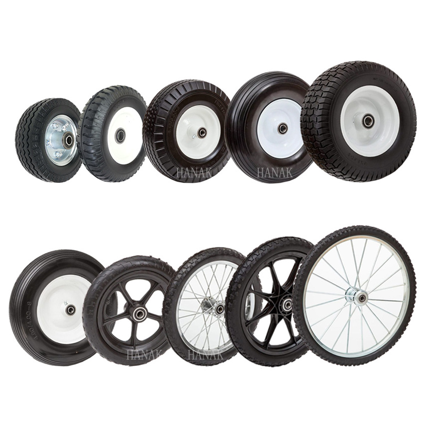 Hot sale Solid PU Polyurethane Foam  Flat Free PU Wheels and Tires for lawn and garden tool carts