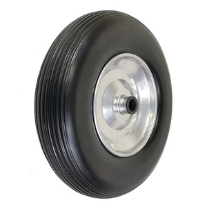 Wheelbarrow Tires 4.80/4.00-8 with 5/8 & 3/4 Wheel Bearing, 3.5" Hub Flat Free 16 inch Solid Rubber Tire Replacement Wheelbarrow