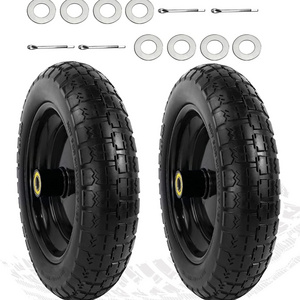 HKT1007 amazon upgraded no flat rubber wheels compatible with gorilla cart solid polyurethane tires 13'' flat free wheels