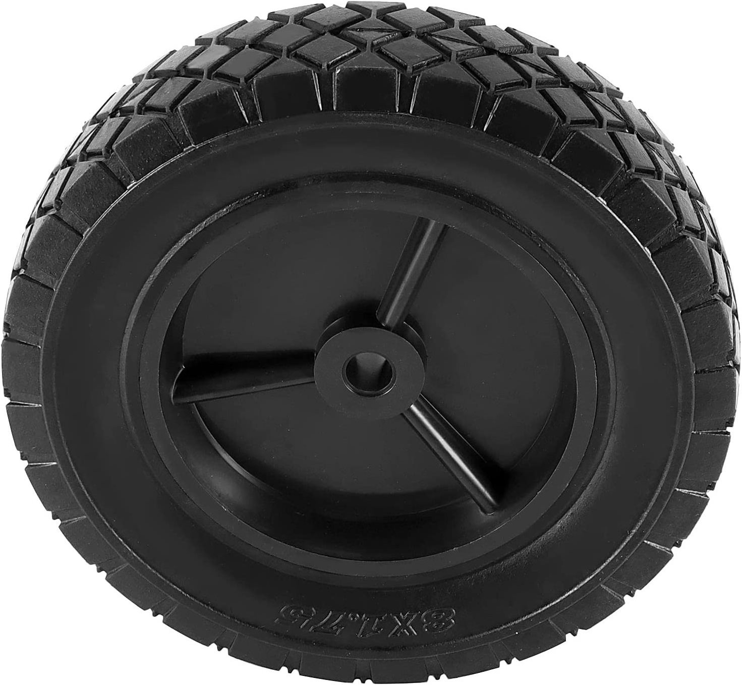 HKT1008 cheap black Replacement Tire lawn mower wheels solid rubber hand truck dolly cart 8x1.75 inch flat free wheel