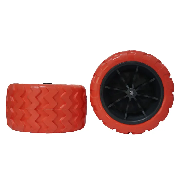 HKT1256 wholesale  offroad and street pattern wide 9mm plain bearing 7inch camping trolley cart tires beach cart pu foam wheel