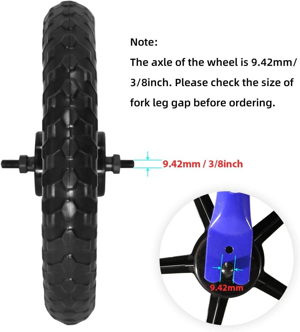 HTK1024 factory sale 12 ubcg flat free eva polymer foam tire air free tire balance bike wheel