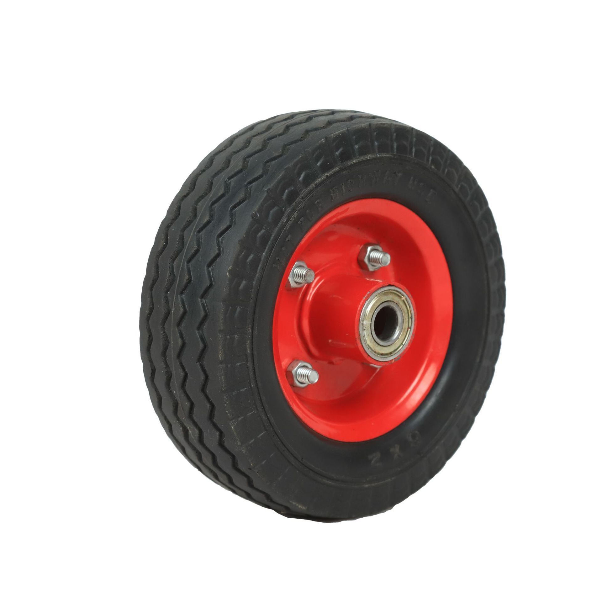 HTK1200 wholesale 6x2 flat free 6 inch pu foam wheel puncture proof tires with steel support