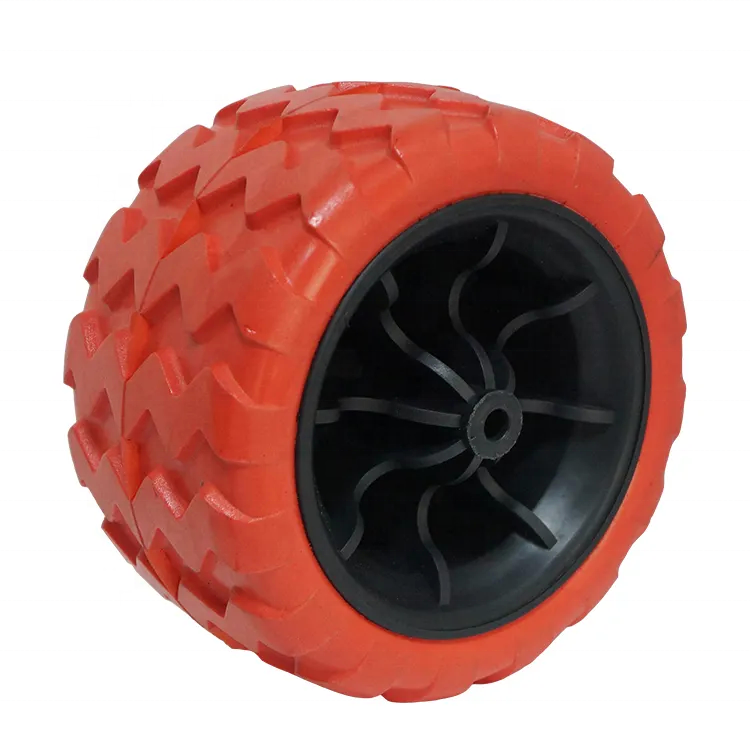 HKT1256 wholesale  offroad and street pattern wide 9mm plain bearing 7inch camping trolley cart tires beach cart pu foam wheel