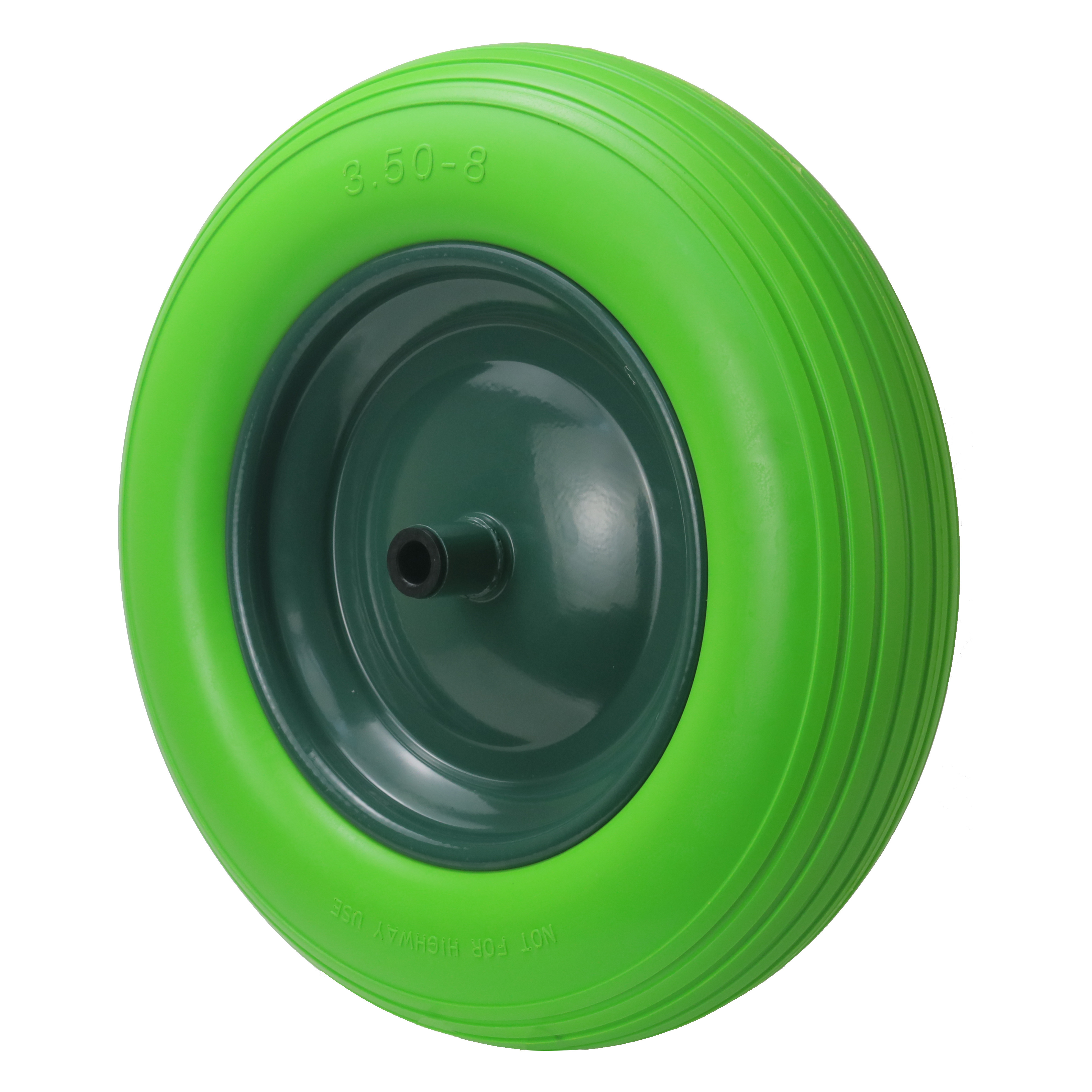 Hanak95,Wheelbarrow Tyre, 3.50-8, Solid Rubber Spare Wheel, with Axle & Steel Rim, Puncture-proof, Green/Green