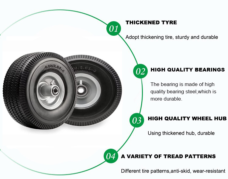 HTK1165 wholesale 4.10/3.50-4 Air Less Tires 10