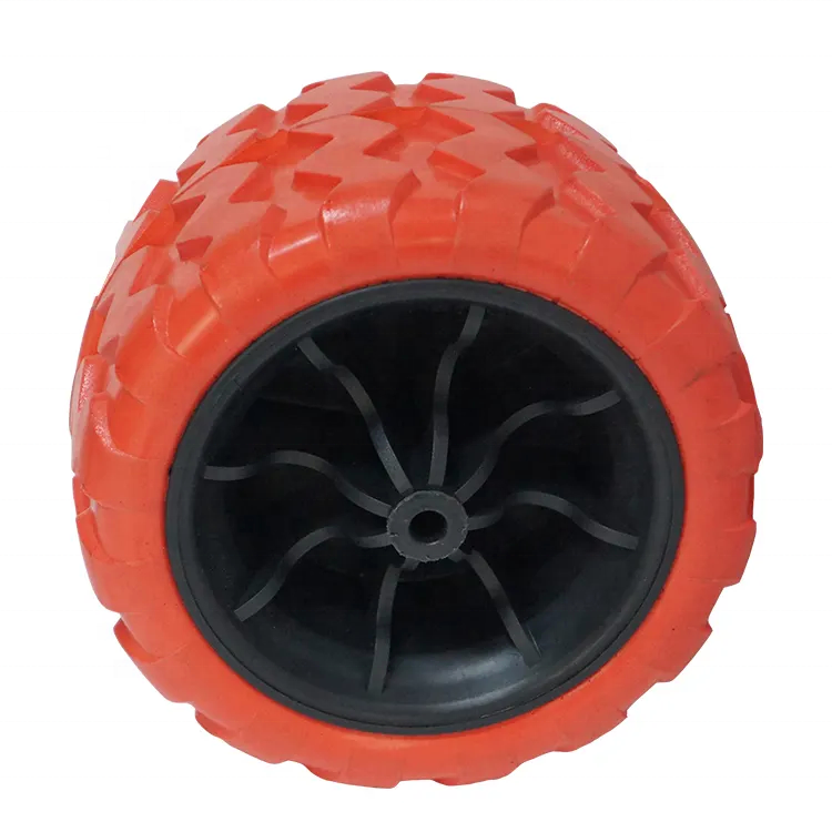 HKT1256 wholesale  offroad and street pattern wide 9mm plain bearing 7inch camping trolley cart tires beach cart pu foam wheel