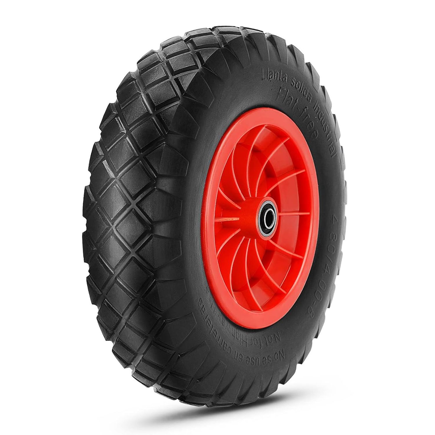 HKT1450 Heavy Duty Replacement Tire Puncture Proof Solid Tyre with 16mm Bore 4.80/4.00-8 Pneumatic Trolley 16