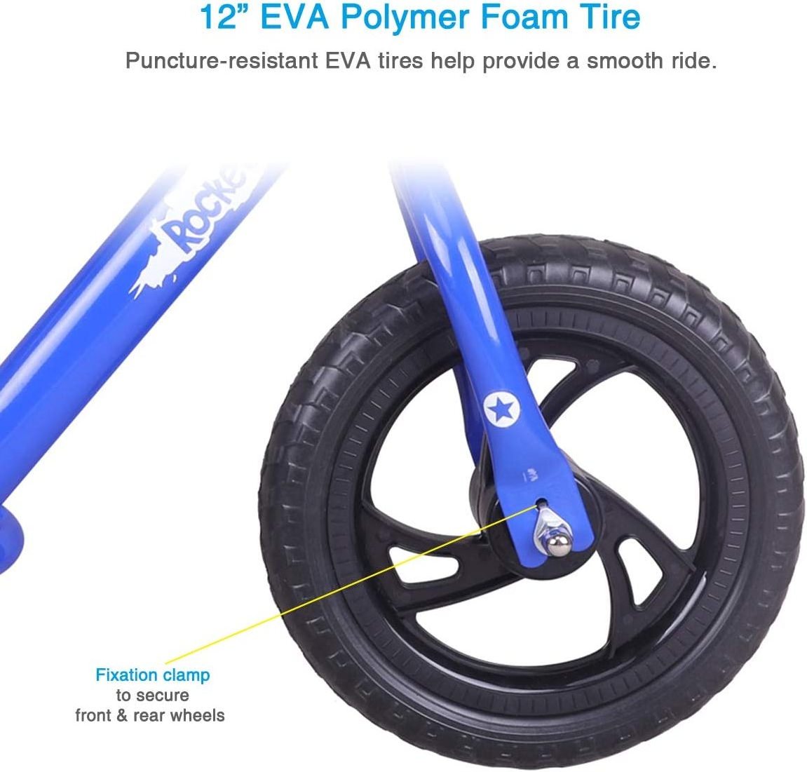 HTK1024 factory sale 12 ubcg flat free eva polymer foam tire air free tire balance bike wheel