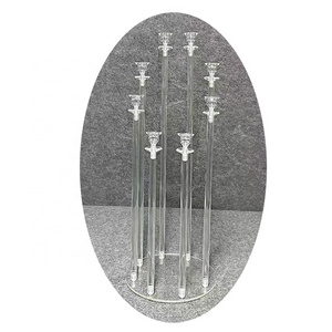 8 Arms LED Clear Candlesticks Holder for Christmas Decorations,  Tall Acrylic Candelabra Candle Holder with Shade for Events