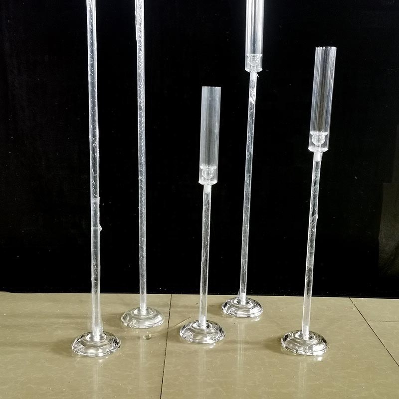 Customize Tall Clear Acrylic LED Candle Holder for Table Centerpiece, Acrylic Candlestick Holders for Wedding Living Room Decor