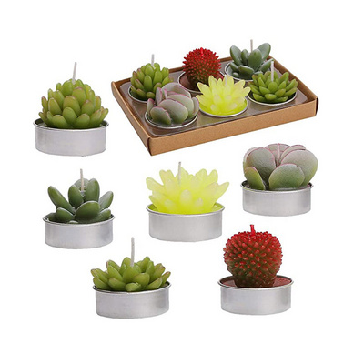 Handmade Delicate Tealight Succulent Cactus Candles for Party Wedding Spa Home Decoration Gifts,Cactus Tea Light Candles