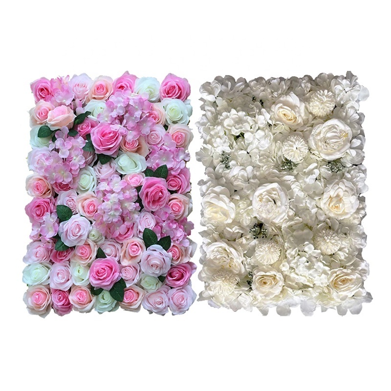 Custom Wedding Decorative Backdrop Artificial Flower Panels,  Artificial Red Pink Rose Flower Wall Panel for Wedding Party Decor