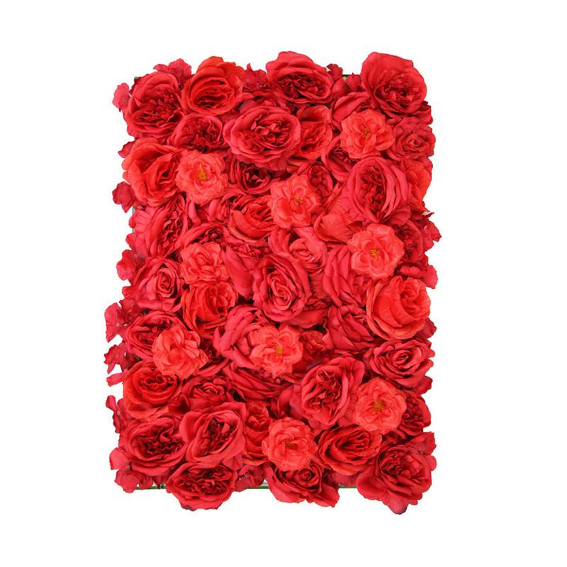 Custom Wedding Decorative Backdrop Artificial Flower Panels,  Artificial Red Pink Rose Flower Wall Panel for Wedding Party Decor