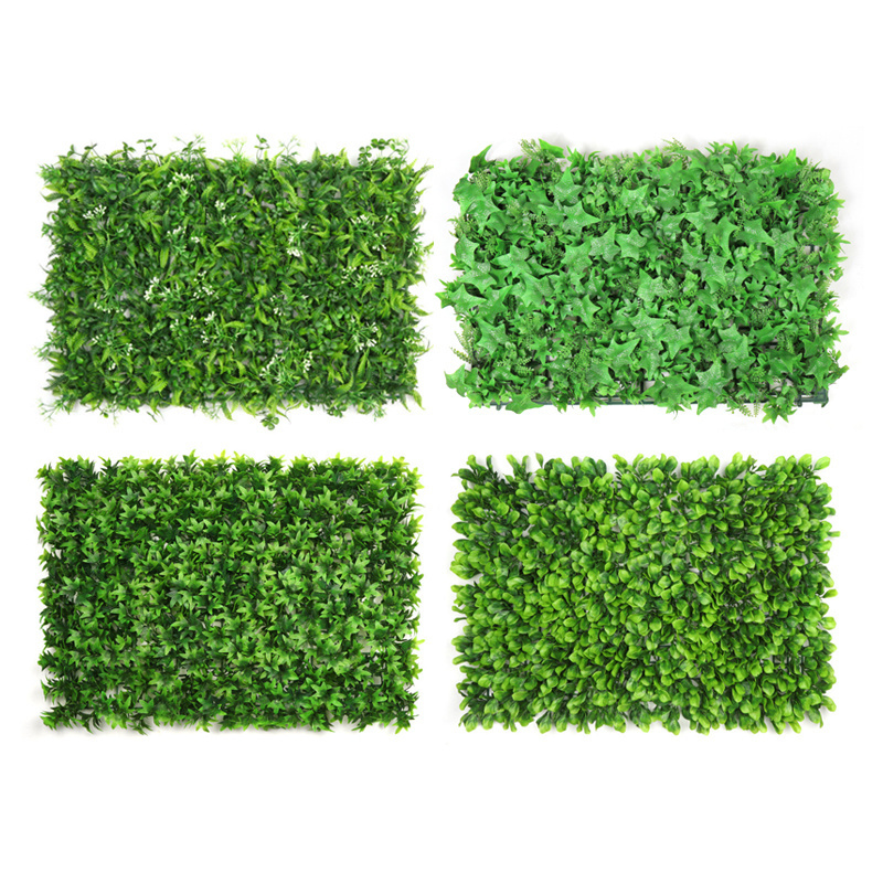 Plastic Greenery Plant Grass Artificial Grass Wall Backdrop For Home Restaurant Indoor Decor, Faux Green Wall Panels