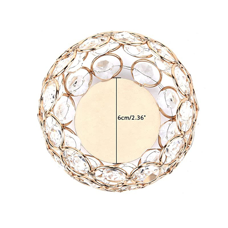 Gold Crystal Tea Light Votive Candle Holder For Wedding Decor, Tealight Lantern Candle Holders For Home Table Centerpiece