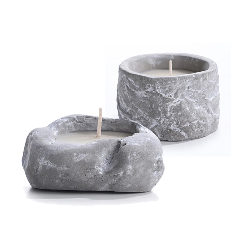 Cement Concrete Stone Design Candle Jar For Candle Making, Wholesale Custom Empty Nordic Concrete Frosted Candle Jars