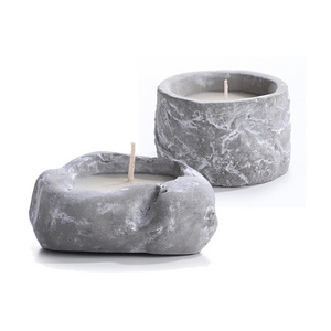 Cement Concrete Stone Design Candle Jar For Candle Making, Wholesale Custom Empty Nordic Concrete Frosted Candle Jars