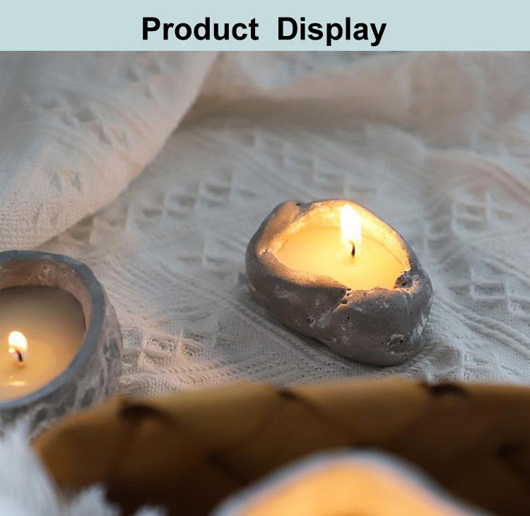 Cement Concrete Stone Design Candle Jar For Candle Making, Wholesale Custom Empty Nordic Concrete Frosted Candle Jars