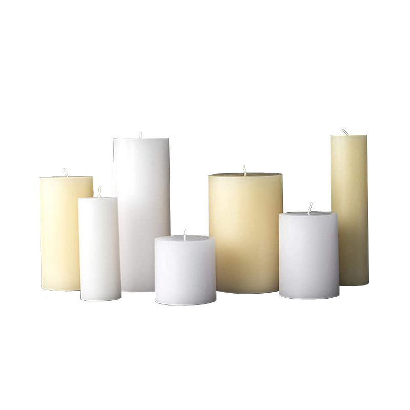 Clean Burning Smokeless Unscented Rustic Pillar Candles for Home Decoration, Manufacturer Wholesale Ivory White Pillar Candle