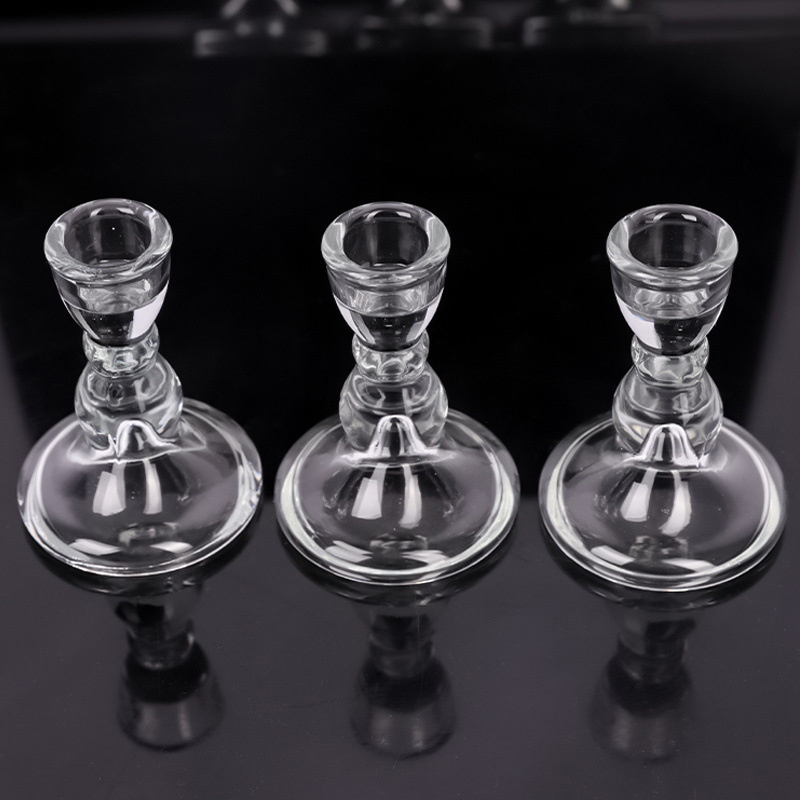 Clear Candle Holders for Candlesticks, Crystal Transparent Glass Classic Nordic Taper Candle Holder For Wedding Party Home Spa