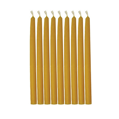 Unscented  Long Lasting Burning Natural Beeswax Taper Candles, Handmade Smokeless Light Honey Scent Beeswax Pillar Candles