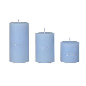 Scented Solid Color Clean Burning Smokeless Pillar Candles With Cotton Wicks, White Jasmine Large Decorative Pillar Candle