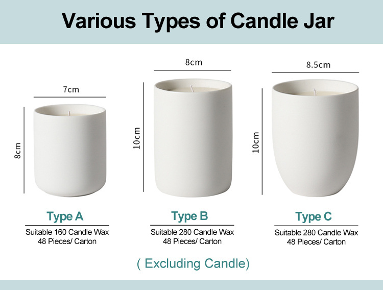 Wholesales Decorative Matte White Candle Making Ceramic Jar, Customize Logo Classical Ceramic Candle Jar For Candle Marking