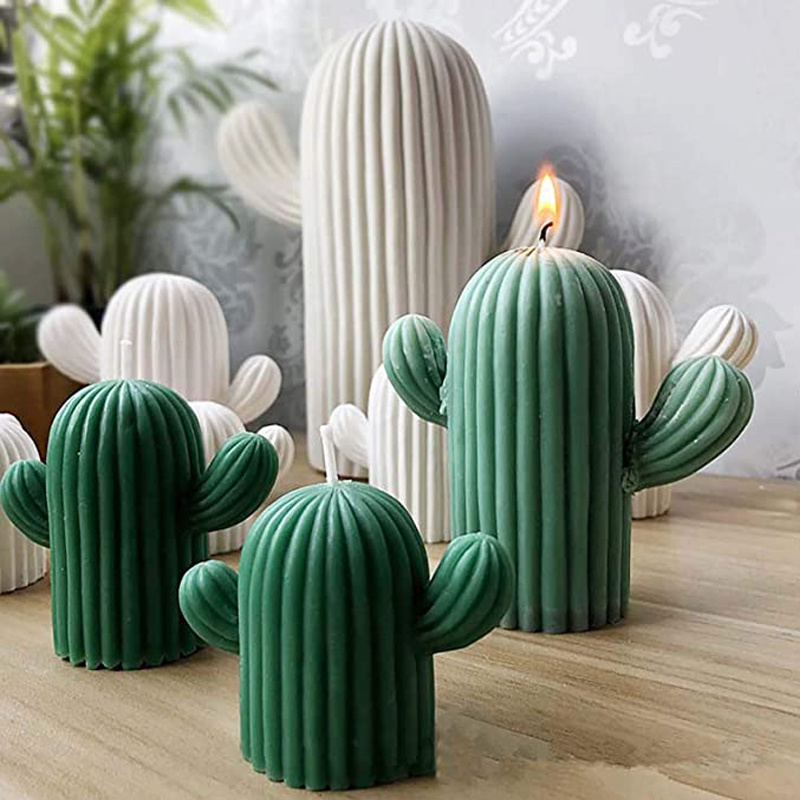 3D Cactus Succulents Silicone Scented Candle Mold For DIY Handmade Soap,  Silicone Candle Succulent Molds For Cake Decorating