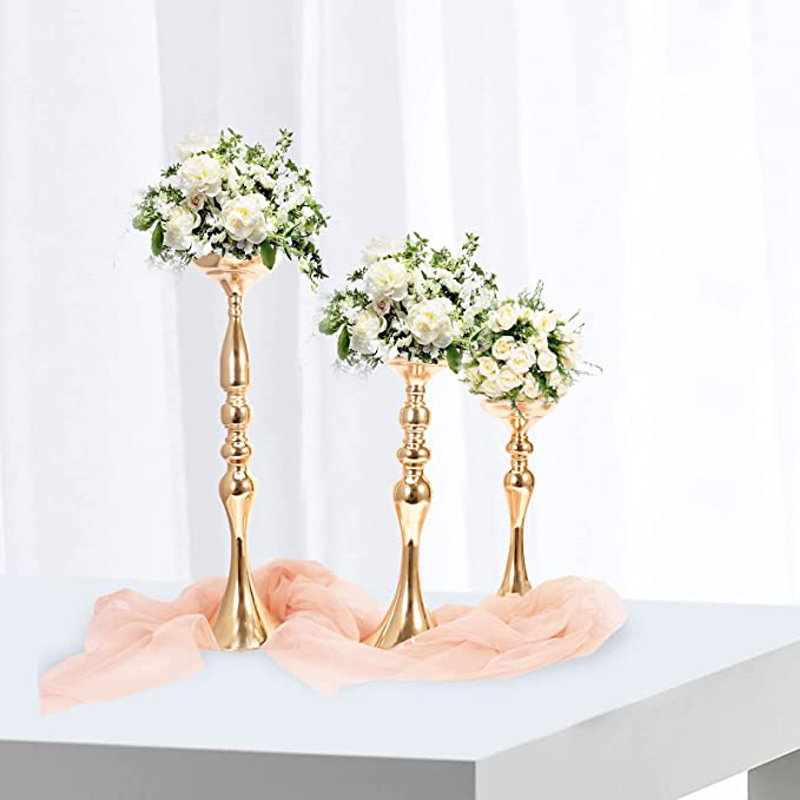 Silver White Wedding Flower Stand Vase Holder Centerpieces For Road Lead Candelabra, Gold Tall Candle Holder for Tables Wedding