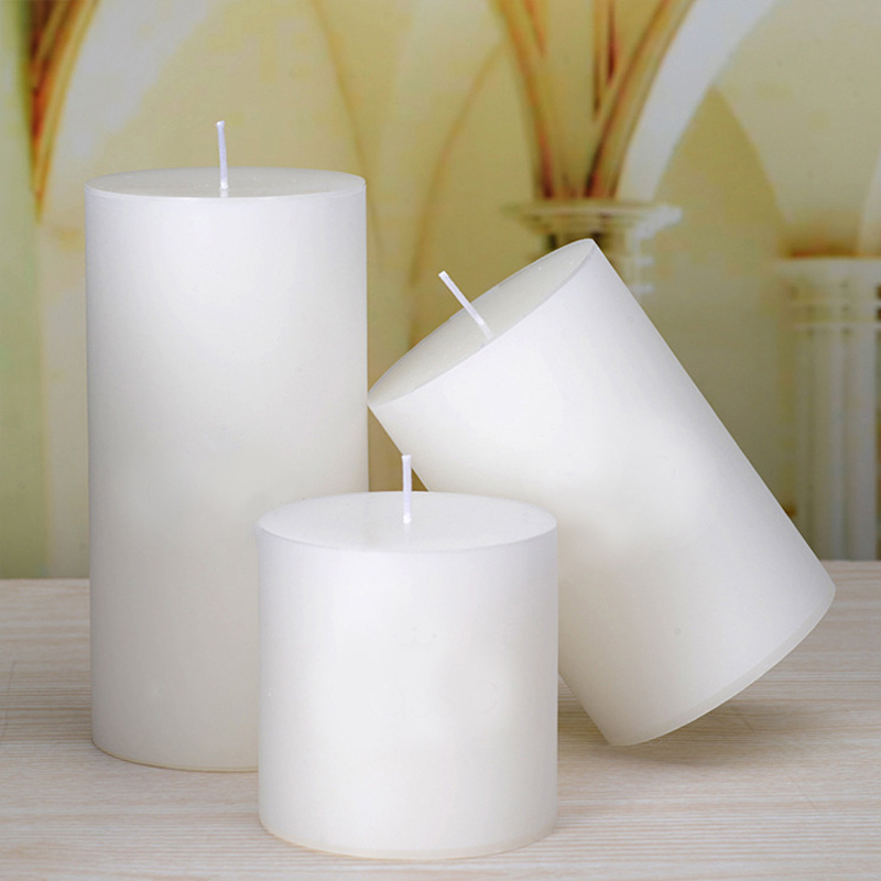 Clean Burning Smokeless Unscented Rustic Pillar Candles for Home Decoration, Manufacturer Wholesale Ivory White Pillar Candle