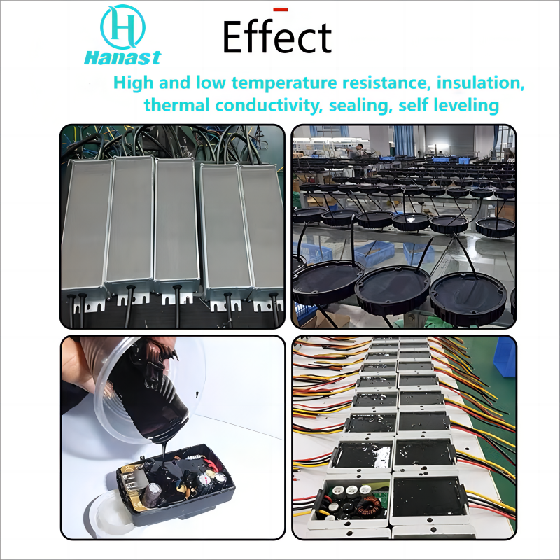 Hot Sale Waterproof Insulation Potting Moisture-Proof Sealing High Hardness Black LED PCB Epoxy Resin Potting Compound  AB Glue