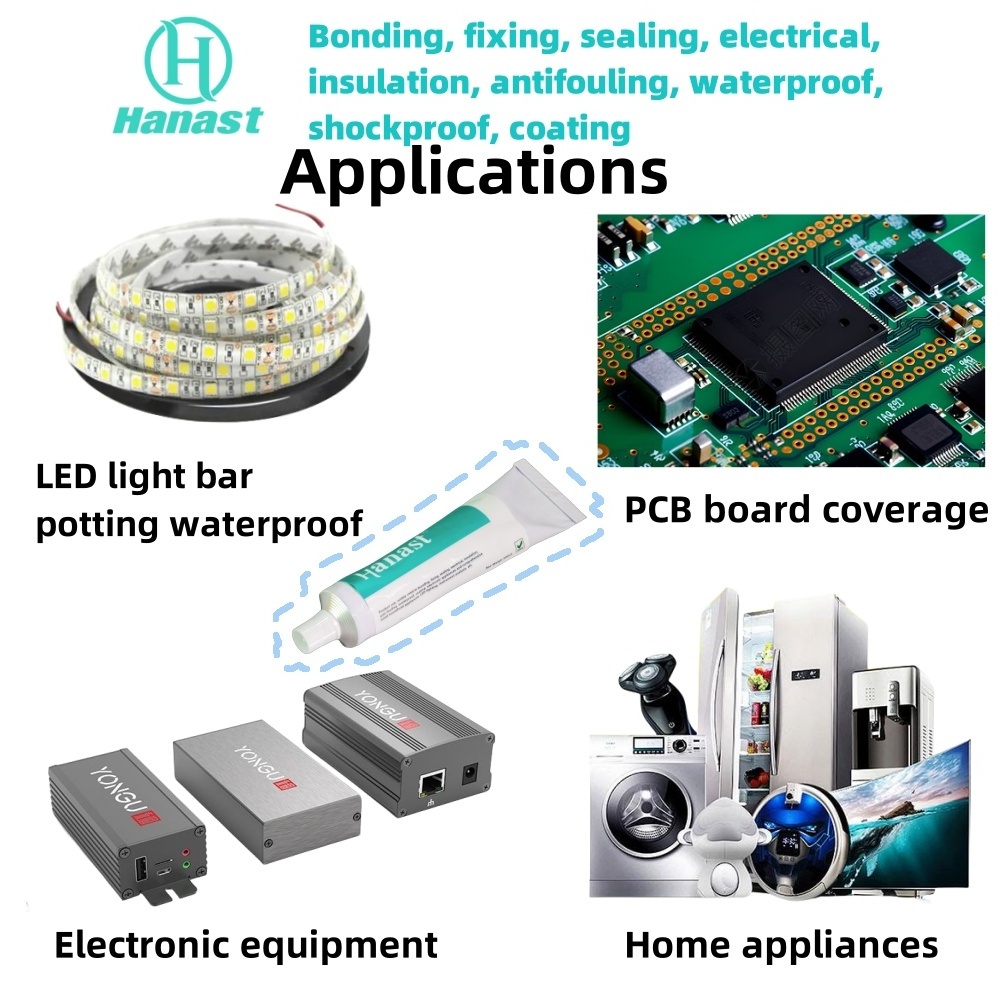 Hot Selling 704 Series One-Component Bonding LED PCB Insulation Moisture-Proof Electrical Performance RTV Silicone Glue Adhesive